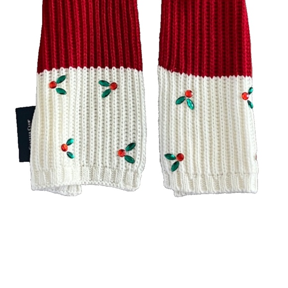 (NWT) Charter Club Women's Embellished Holly Leaves Festive Muffler Scarf OS - Picture 6 of 8